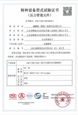 特种设备型式试验证书