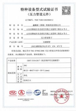 特种设备型式试验证书