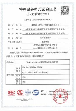 特种设备型式试验证书